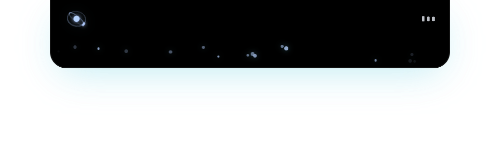 贾维斯思考态实拍 — 星球轨道 logo 与粒子点阵